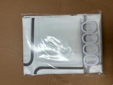 Водостійкий душовий завіс DUFU, 180x200 см, білий, з 12 кільцями