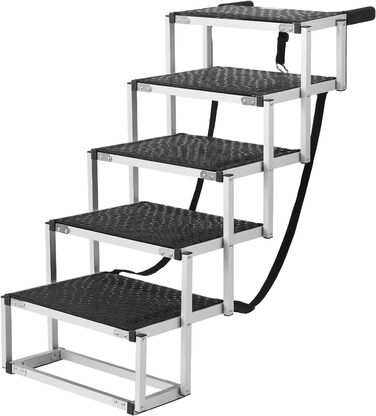 Сходинка для собак VEVOR: 5-ступенева автотреп'я для собак, легка алюмінієва конструкція, протиковзна поверхня, для авто, SUV та LKW