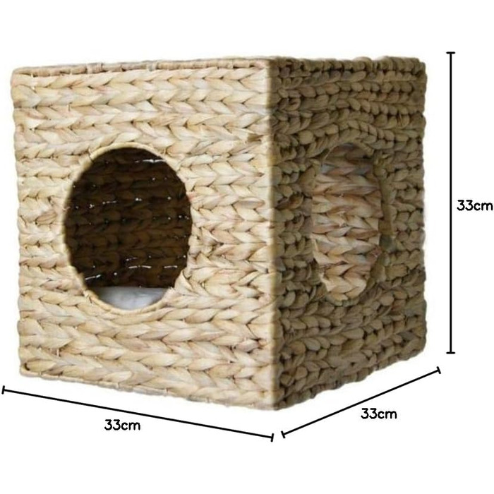 Кішка Будиночок на стіну Ferdi з рогозу, 33x33x33 см