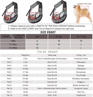 Сумка-кенгуру для собак та котів Cuby Hautier, камуфляж, S, з регулюванням, блискавкою та гачком безпеки