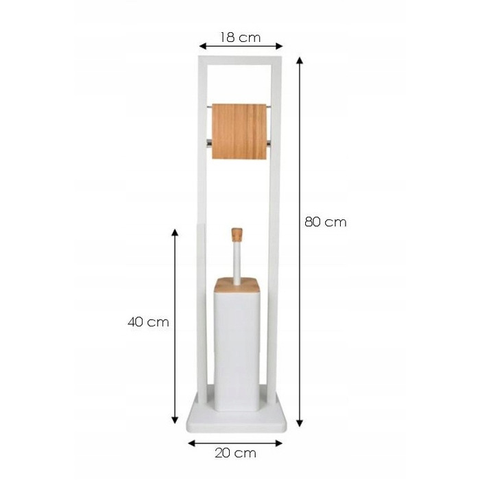 Набір для туалету Yoka Home (металевий, білий) з тримачем для паперу та йоржиком