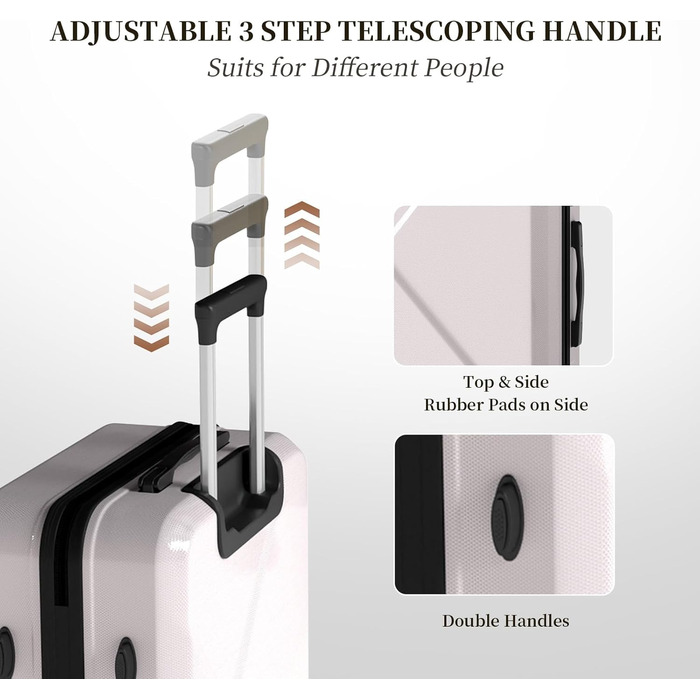 Набір валіз Ystyle Kofferset 5 шт: 12', 18', 20', 24', 28' + косметичка, ABS, 360° колеса, TSA-замок, для подорожей, круїзів, навчання за кордоном, м'ятно-зелений