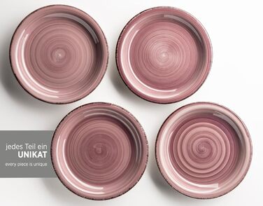 MÄSER Bel Tempo II, 30-piece Vintage Dinnerware Set for 6 People, Hand-Painted Ceramic Combination Service, Stoneware, Berry