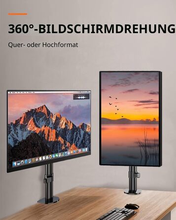Кронштейн для монітора Suptek для LCD LED екранів 13-27 дюймів, регульований за висотою настільний тримач, VESA 75/100, до 10 кг, чорний