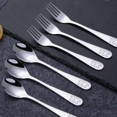 Набір дитячого столового приладдя Edeltahl (6 шт.): ложки, виделки, ложки для дітей від 3 років, з гравіюванням