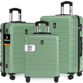 Набір валіз для подорожей Deuba TRAVEL, 3 предмети, жорсткий корпус, колір м'ятний