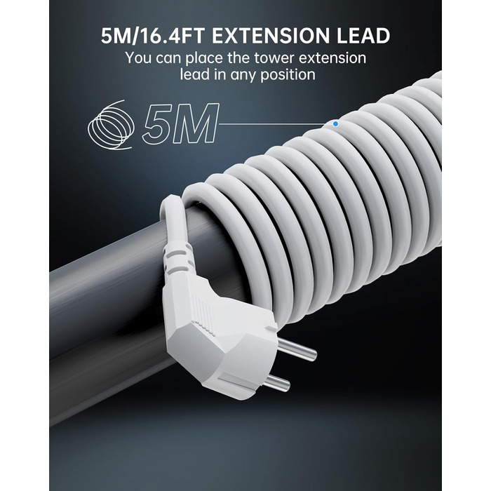 Многорозеткова мережева панель Sameriver з 4 USB, захист від перенапруги, з вимикачем, 8 розеток, 5 м, біла