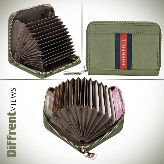Чоловічий шкіряний гаманець з RFID-блокуванням Hornbull | Вертикальний картхолдер з блискавкою