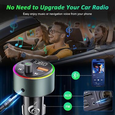 Bluetooth 5.3 FM-трансмітер для авто, чорний