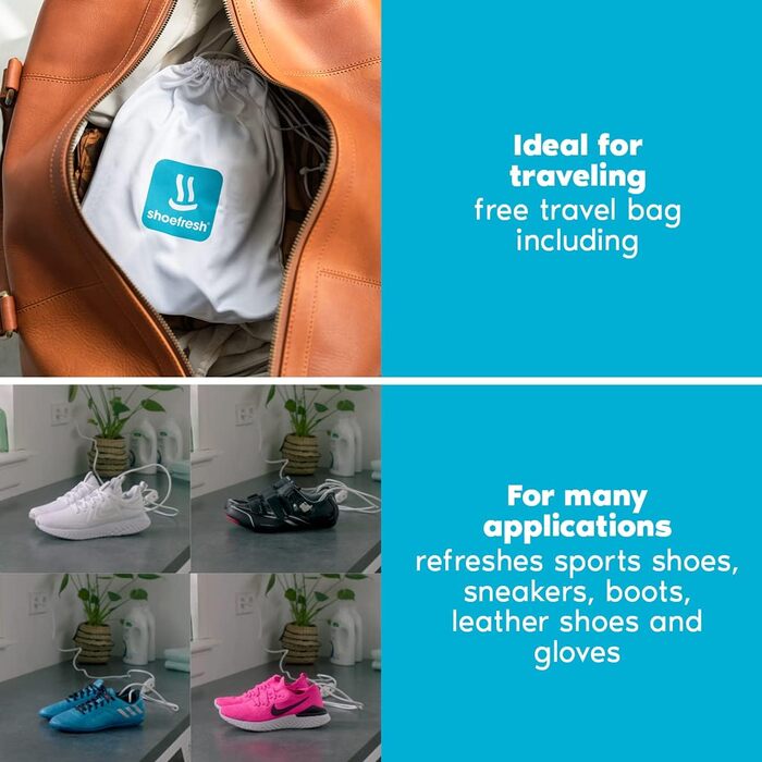 Shoefresh Mini Shoe Refresher & Shoe Dryer electric | Boot Dryer | Ski Boot Dryer | Shoe Disinfection | Glove Dryer | Shoe Warmer - White