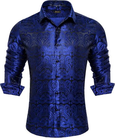 Краватка DiBanGu для чоловіків, суцільна шовкова краватка та нагрудна хустинка, краватка для весілля, краваткові затискачі, комплект формальний універсальний розмір (3XL, темно-синій)