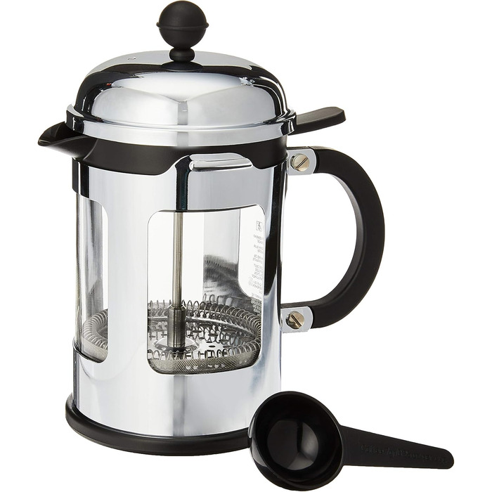 Френч-прес Bodum CHAMBORD, 0.5 л, нержавіюча сталь, захист від проливання, глянцевий