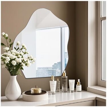 Дзеркало на клейкій основі Spiegel 35x35 - набір дзеркальних плиток для стін, самоклеючі дзеркала, набір для дому, кухні, ванної кімнати, спальні (38x47.8cm)