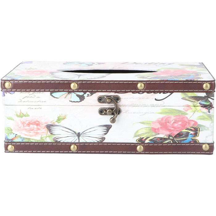 Коробка для серветок вінтажна, органайзер для тканинних серветок, тримач для серветок - для вітальні, ванної кімнати, спальні, офісу (Стиль 1)