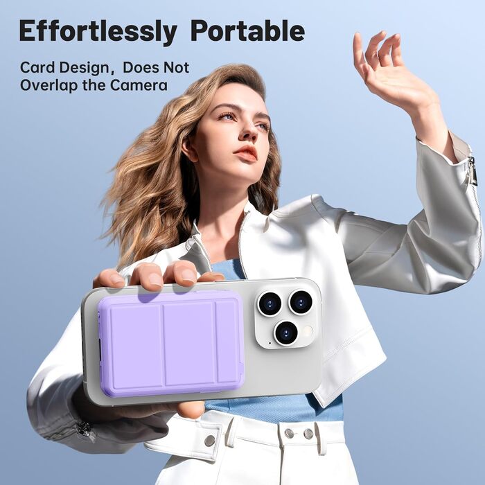 Power Bank Azmuth MagSafe 10000mAh для iPhone з LED дисплеєм, бездротова зарядка, білий (фіолетовий)