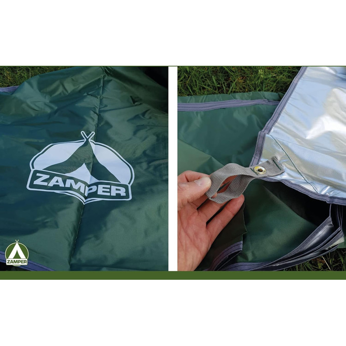 Тент Zamper Zelt-Plane 3x3m: водовідштовхуючий сонцезахисний тент для кемпінгу та відпочинку на природі (зелений)