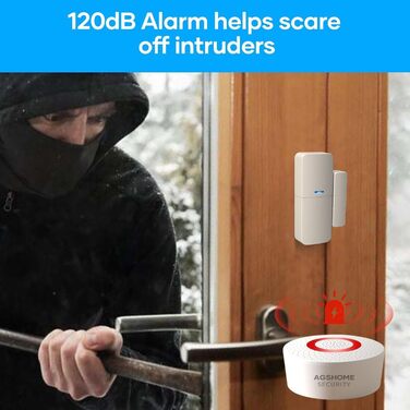 Бездротова сигналізація AGSHOME для дому, 15 елементів, Wi-Fi, 120 дБ, розширювана, сумісна з Alexa та Google Assistant
