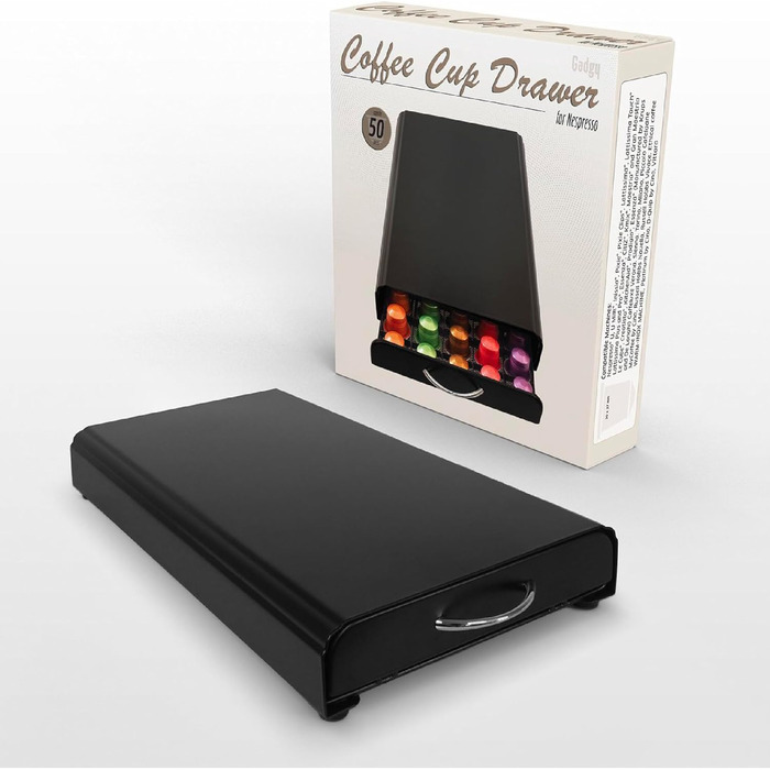 Тримач для капсул Nespresso Gadgy - органайзер для 50 капсул, нержавіюча сталь, чорний