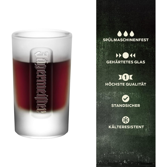 Набір шотерів Jägermeister 6 шт, 4cl та 2cl мірні склянки для лікеру та настоянок - Оригінал, стійкі до посудомийної машини
