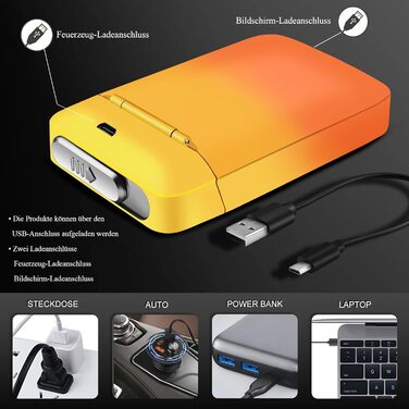 Вишукане екіпірування для курця: тютюнониця Lafagiet XL666 з запальничкою, вміщує 18 сигарет King Size, LED-дисплей, подарунок на День батька