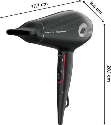 Випрямляч для волосся Rowenta x Karl Lagerfeld SF467L K/Pro Stylist з кератиновим покриттям та іонізацією, чорно-червоний