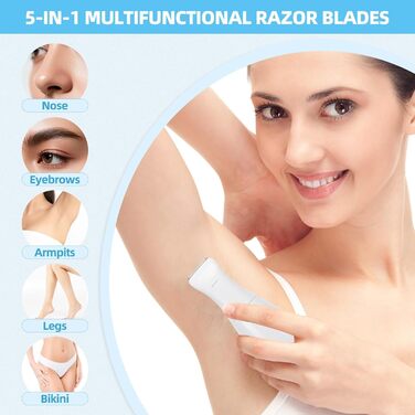 Електричний жіночий триммер 5-в-1 для тіла та бікіні, водонепроникний IPX7, білий