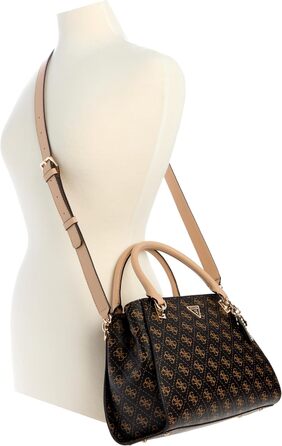 Сумка жіноча GUESS Noelle II Luxury Satchel коричнева з логотипом - оригінал