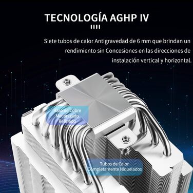 Thermalright Phantom Spirit 120 SE: Повітряний кулер для CPU з 7 heatpipes, 120mm вентилятором, технологією AGHP 4.0 та S-FDB підшипником. Сумісний з AMD AM4/AM5 та Intel 1700/1150/1151/1200 сокетами.