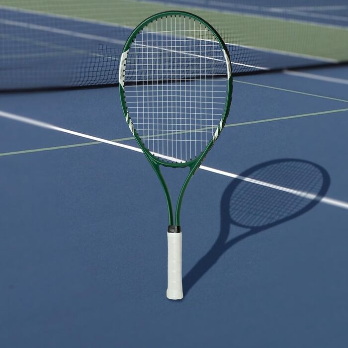 Beginner Tennis Racquet Set for 2 Players - Pre-Strung 27 Inch Adult Racquets with Balls, Overgrips & Carry Bag