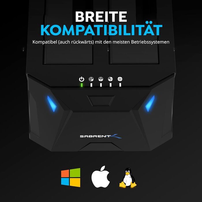 SABRENT Док-станція для жорстких дисків 2 відсіки USB A - 2.5/3.5