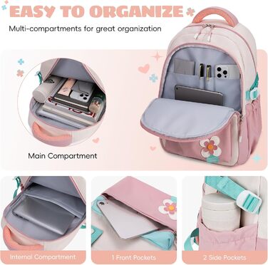Шкільний рюкзак для дівчинки-підлітка 2025, рюкзак для школи/гімназії, водонепроникний, для ноутбука 15.6