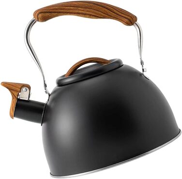 Чайник для плити з свистком 3л з нержавіючої сталі з дерев'яною ручкою
