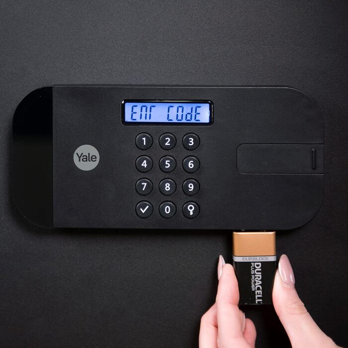 Сейф Yale YSEB400EG1 електронний з LCD дисплеєм, сталевий, 38.5 л, висока безпека, для офісу