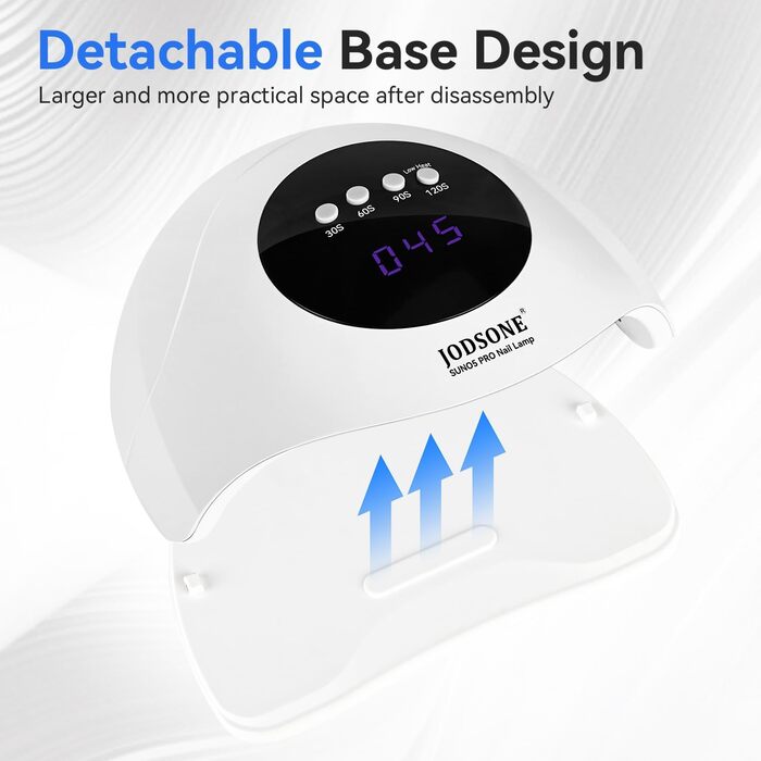 JODSONE 320W UV LED лампа для нігтів з авто-сенсором, 72 світлодіодів (червоне світло) та 4 таймерами (10/30/60/99с) – професійний нігтьовий сушар для пальців/ступнів, сумісний з гелями, гель-лаком, шелаком.