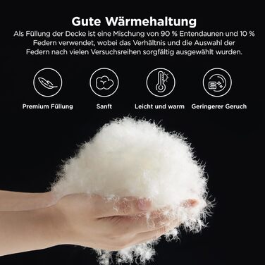 BEDSURE Down Comforter 135x200 Winter Duvet - Feather Duvet with Öko-Tex Certification, Warm Winter Comforter 90% Down and 10% Feathers 880 gr. Filling, Down Stepped Duvet White Gray 03gray - Warm Down Comforter (90 Down / 10 Feathers) 135 x 200 cm