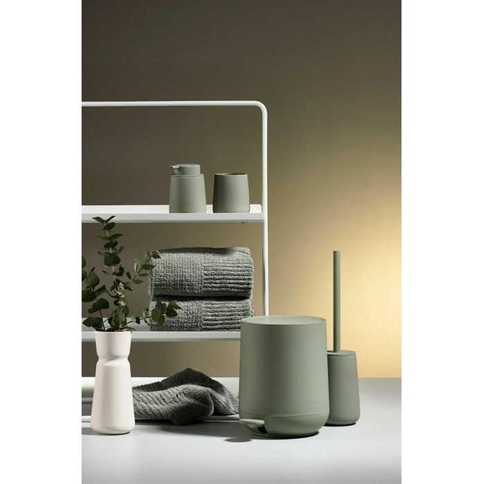 Zone Denmark Nova One Soap Dispenser for Bathroom, Dispenser made of Ceramic for Hand Soap/Liquid Soap, Diameter 8 cm, Height 11.5 cm, Capacity 250 ml, Matcha Green