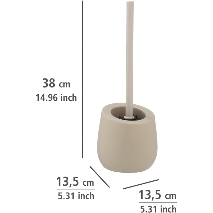 Набір для туалету WENKO Badi: тримач для щітки та очисник обідка, кераміка, бежевий