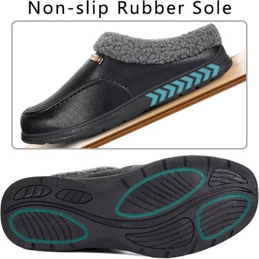 Чоловічі домашні тапочки з плюшевою підкладкою, теплі зимові, чорні (45 EU)