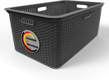 Кошик для білизни BigDean 59x39x26 см, ратановий дизайн, вироблено в Німеччині