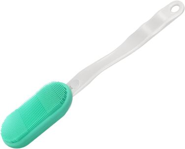 Back brush, body brush, peeling brush, body brush, massage brush, electric massage brush for the back, long-handled back scrubber, bath brush, silica gel, Green
