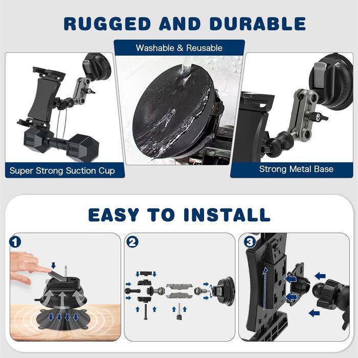 Утримувач для планшету в авто: універсальна підставка для iPad, iPhone, Samsung, 4.7-12.9'