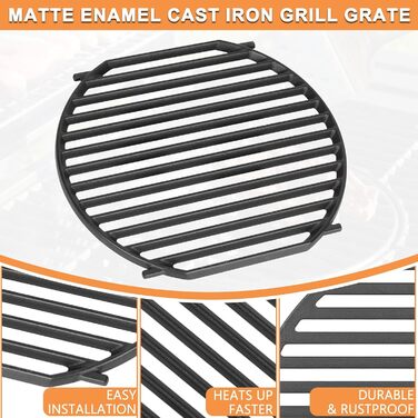 Гриль-плита для Weber Gourmet BBQ System Sear Rost, сумісна з Weber GS4 Spirit II 200/300, Genesis II E-310, II LX S-440, аксесуари GBS, чавун, 1 шт.