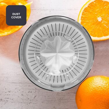 Електрична соковитискачка для цитрусових BLACK+DECKER BXCJ350E, 350W, з нержавіючої сталі, регулятор м'якоті, 2 насадки