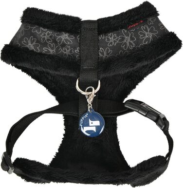 Шлейка для собак Puppia Hepatica Harness A, чорна, розмір L - регульована та комфортна