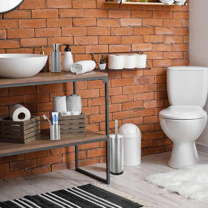 Relaxdays 3-Piece Bathroom Set Stainless Steel