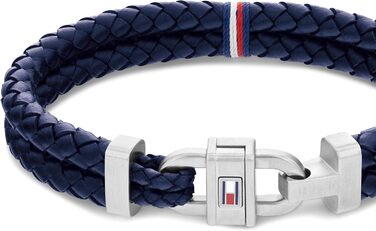 Браслет чоловічий Tommy Hilfiger шкіряний з нержавіючої сталі синій