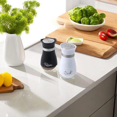 Набір солі та перцю з підставкою: скляні ємності з нержавіючої сталі, для кухні та кемпінгу
