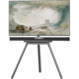 Підставка для телевізора PUTORSEN: поворотна, регульована по висоті, 43-65 дюймів, з полицею, до 40 кг, VESA 400x400, сіра