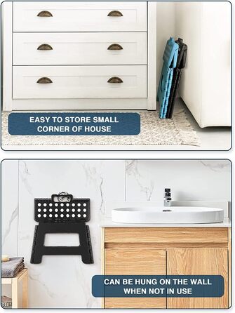 Складний стільчик HOUSE DAY 22см - чорний. Стійкий, легкий, з антиковзким покриттям. Ідеально для дітей, кемпінгу, пікніка та дому.