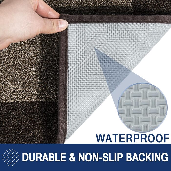 При Entrance килимок для бруду FCSDETAIL 60 x 90 см, вологопоглинаючий та антиковзаючий килимок для входу, собак та дому, коричневий